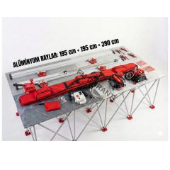 Shijing Tools Taşınabilir Büyük Plaka Kesme Makinası 9510-3200 Raylı Sulu Kesim ( ÇİFT KAFALI + MANUEL KESİM APARATI )