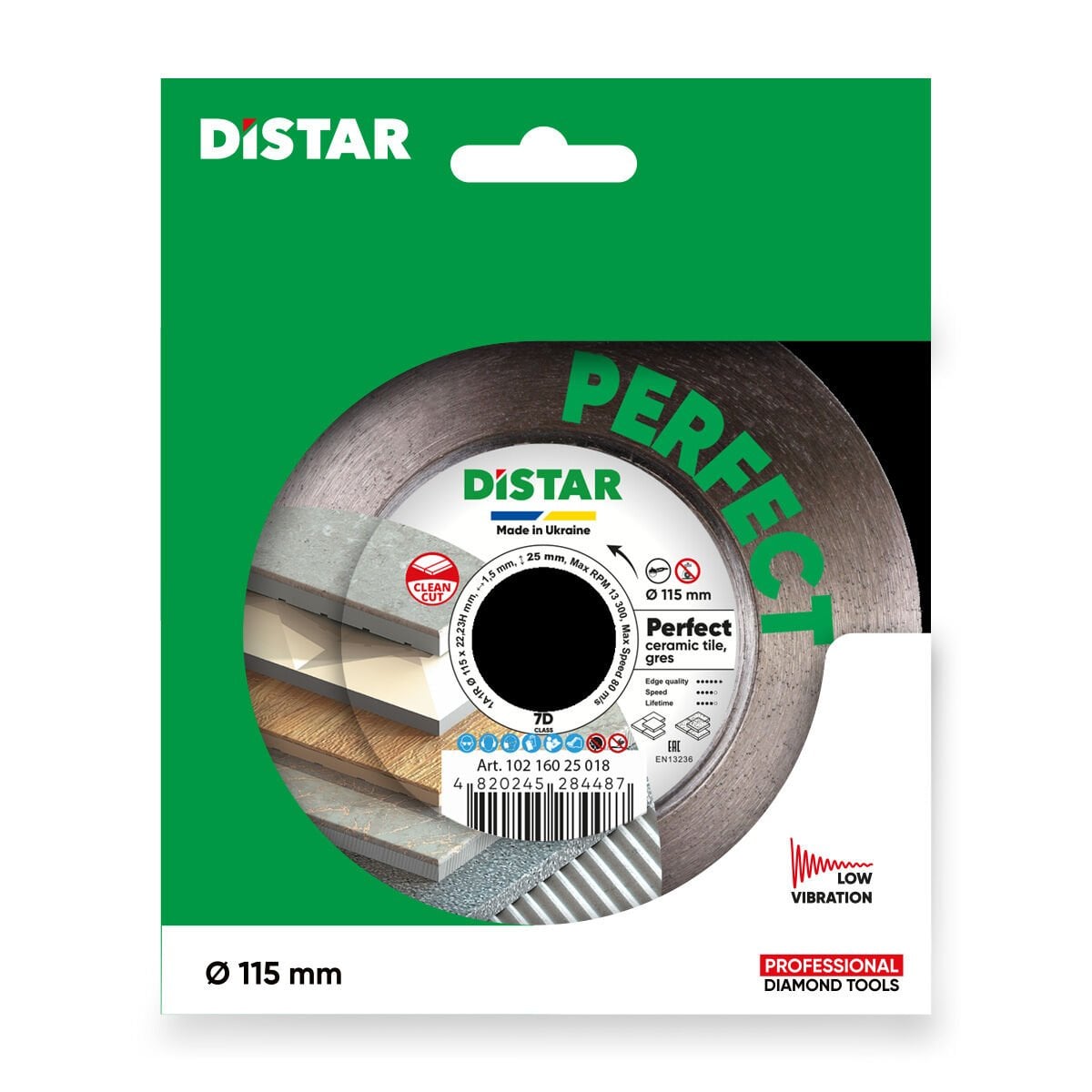 Distar Elmas kesme bıçağı 1A1R 115x1,5x25x22,23H PERFECT