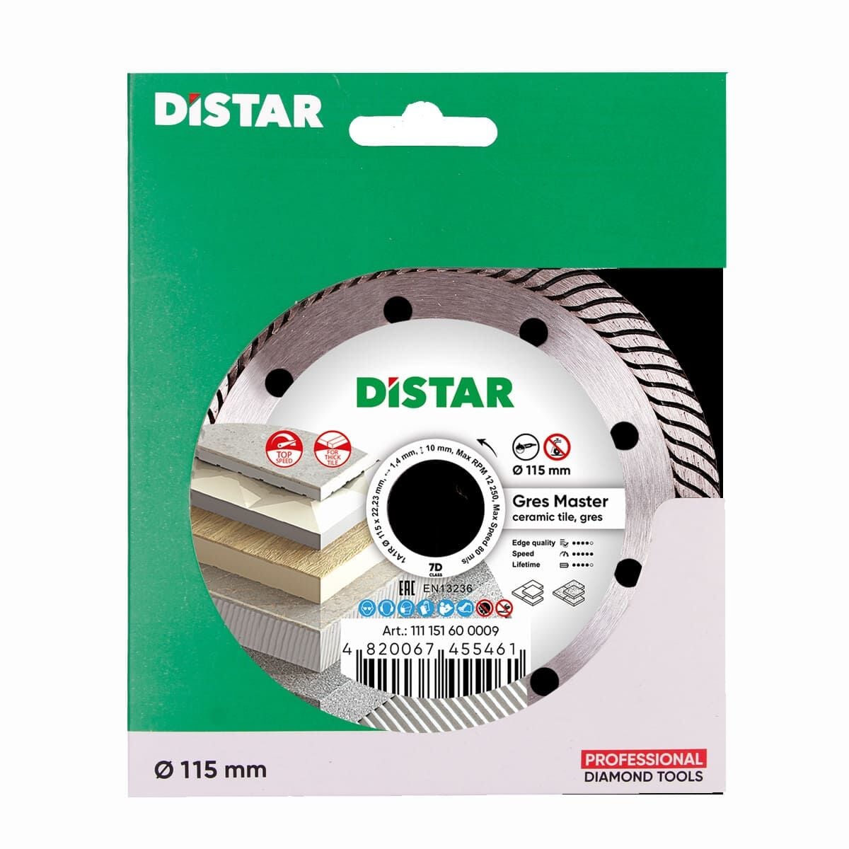 Distar Elmas kesme bıçağı 1A1R 115 Gres Master
