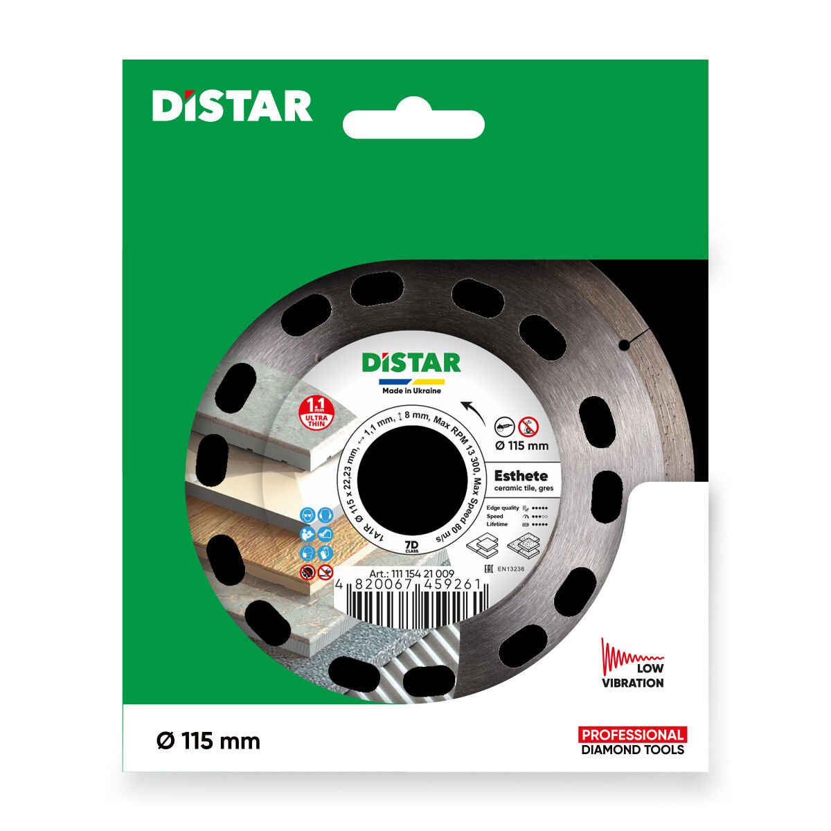 Distar Elmas kesme bıçağı 1A1R 115 Esthete