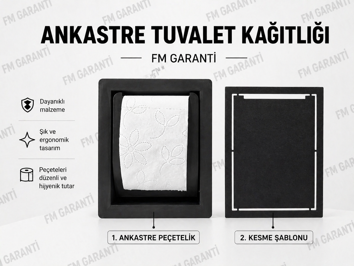 Ankastre Tuvalet Kağıtlığı Seramik Uyumlu