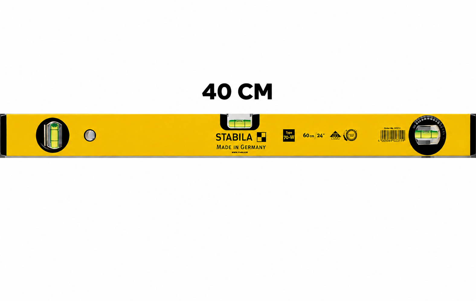 STABILA Type 70-W Profesyonel Su Terazisi – 40 CM