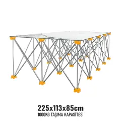 SGS KATLANIR ÇALIŞMA TEZGAHI ALÜMİNYUM 225*113*85 CM