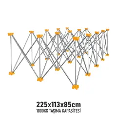 SGS KATLANIR ÇALIŞMA TEZGAHI ALÜMİNYUM 225*113*85 CM