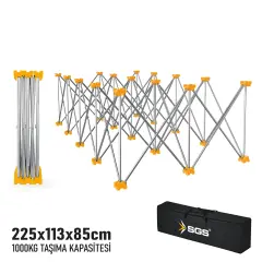 SGS KATLANIR ÇALIŞMA TEZGAHI ALÜMİNYUM 225*113*85 CM