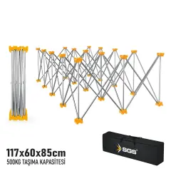 SGS KATLANIR ÇALIŞMA TEZGAHI ALÜMİNYUM 117*60*85 CM