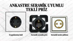 Ankastre Gizli Priz Tekli – 7 mm Seramik Uyumlu